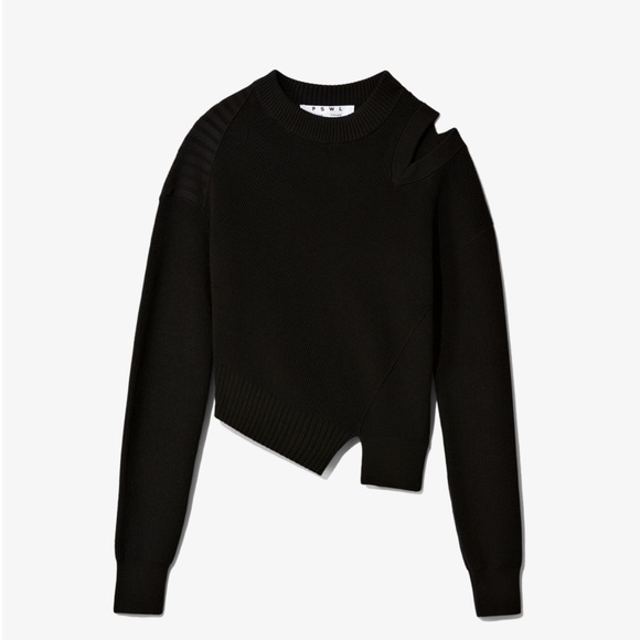 Proenza Schouler PSWL black asymmetric sweater size M Never Worn - Picture 3 of 8